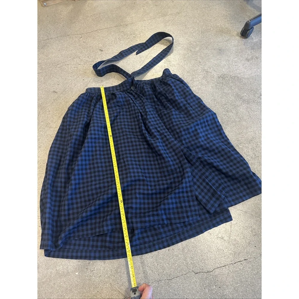 Prairie Underground Apron One Size Checkered Blue/Black Women USA Cotton Pockets